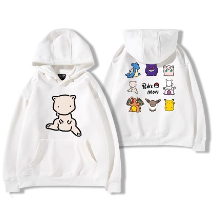 寶可夢聯名衛衣2024秋冬新款親子情侶裝薄絨款連帽衛衣