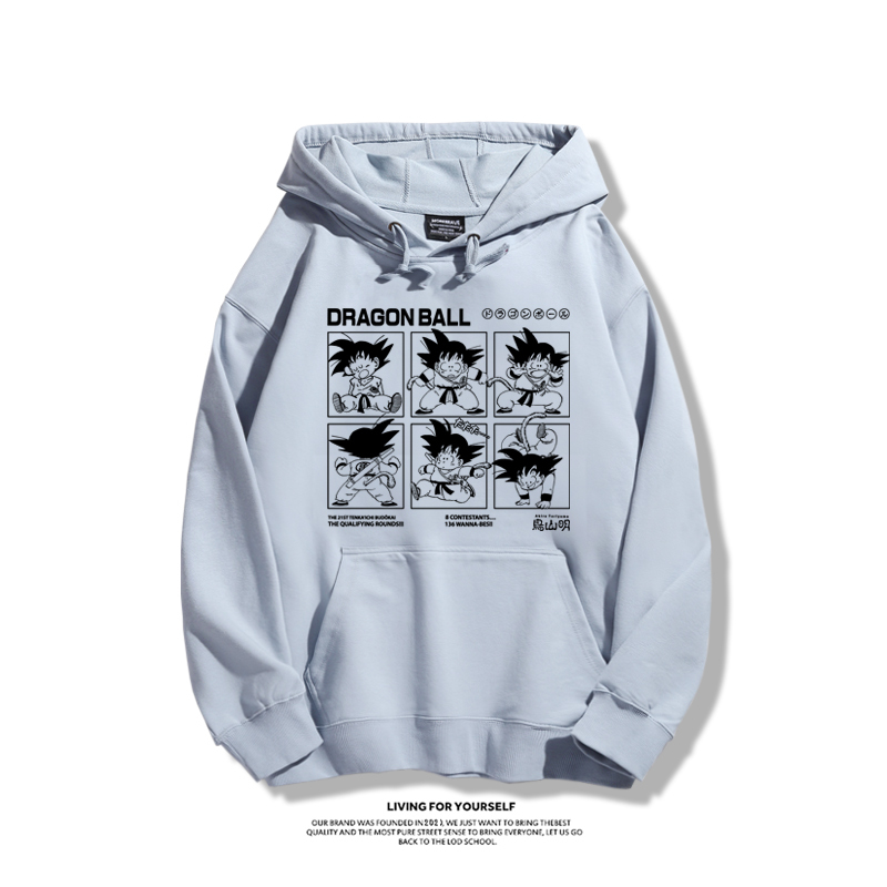 七龍珠聯名衛衣2023秋冬新款親子情侶裝薄絨款連帽衛衣