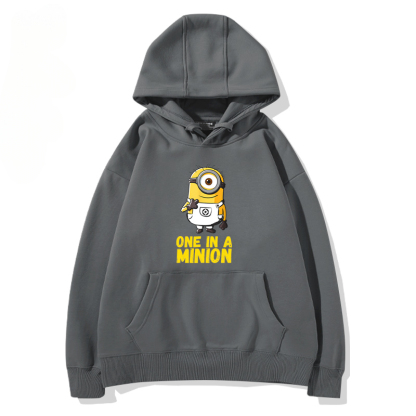 小黃人 聯名衛衣2024秋冬新款親子情侶裝薄絨款連帽衛衣