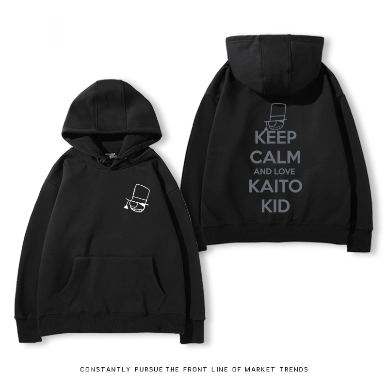 名偵探柯南聯名衛衣2024秋冬新款親子情侶裝薄絨款連帽衛衣