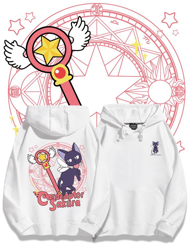 [Copy]魔卡少女櫻聯名衛衣2024秋冬新款親子情侶裝薄絨款連帽衛衣