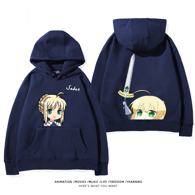 fate 2024秋冬新款親子情侶裝薄絨款連帽衛衣