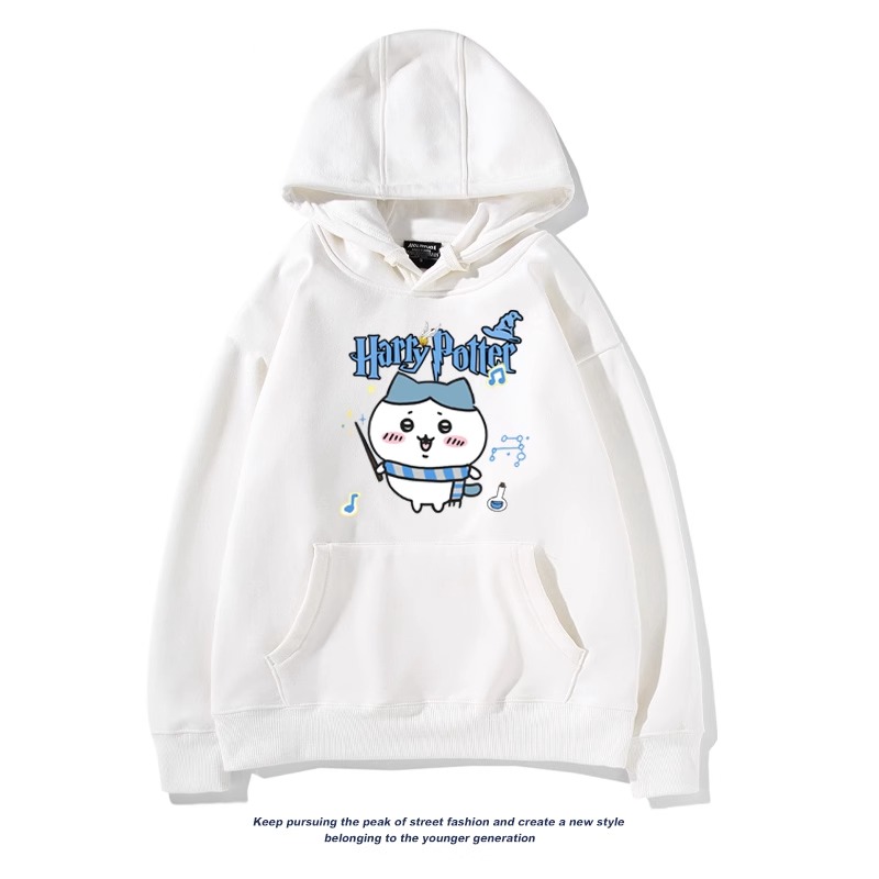 Chiikawa聯名衛衣2024秋冬新款親子情侶裝薄絨款連帽衛衣