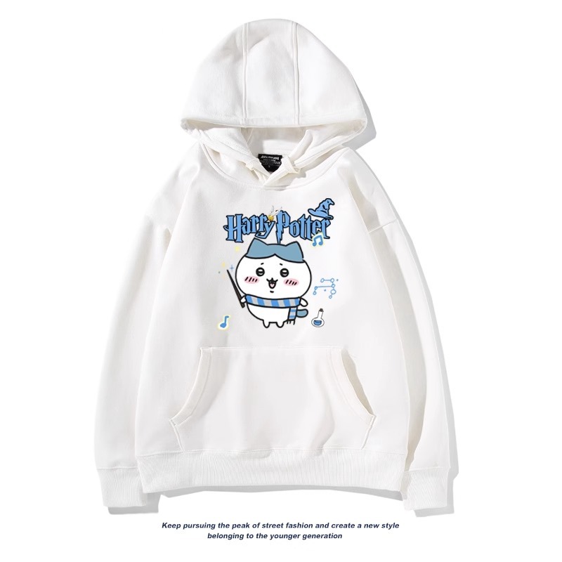 Chiikawa聯名衛衣2024秋冬新款親子情侶裝薄絨款連帽衛衣