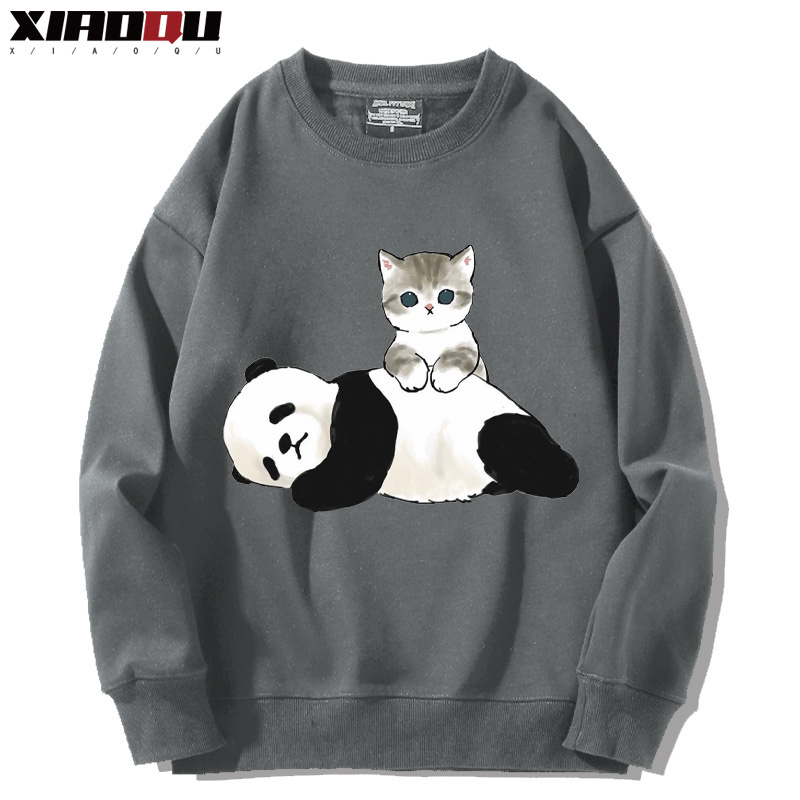 可愛貓咪熊貓 2024親子情侶裝 圓領長袖