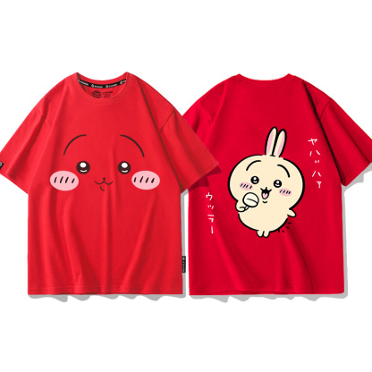 Chiikawa聯名衛衣2024秋冬新款親子情侶裝薄絨款連帽衛衣