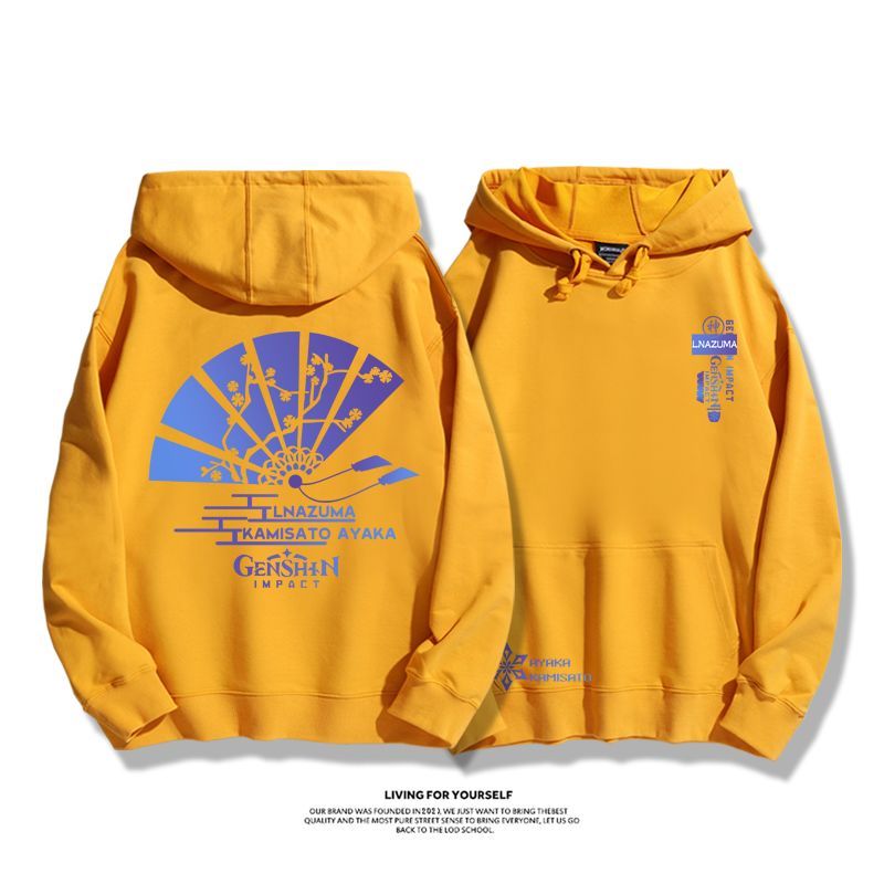 原神聯名衛衣2023秋冬新款親子情侶裝薄絨款連帽衛衣