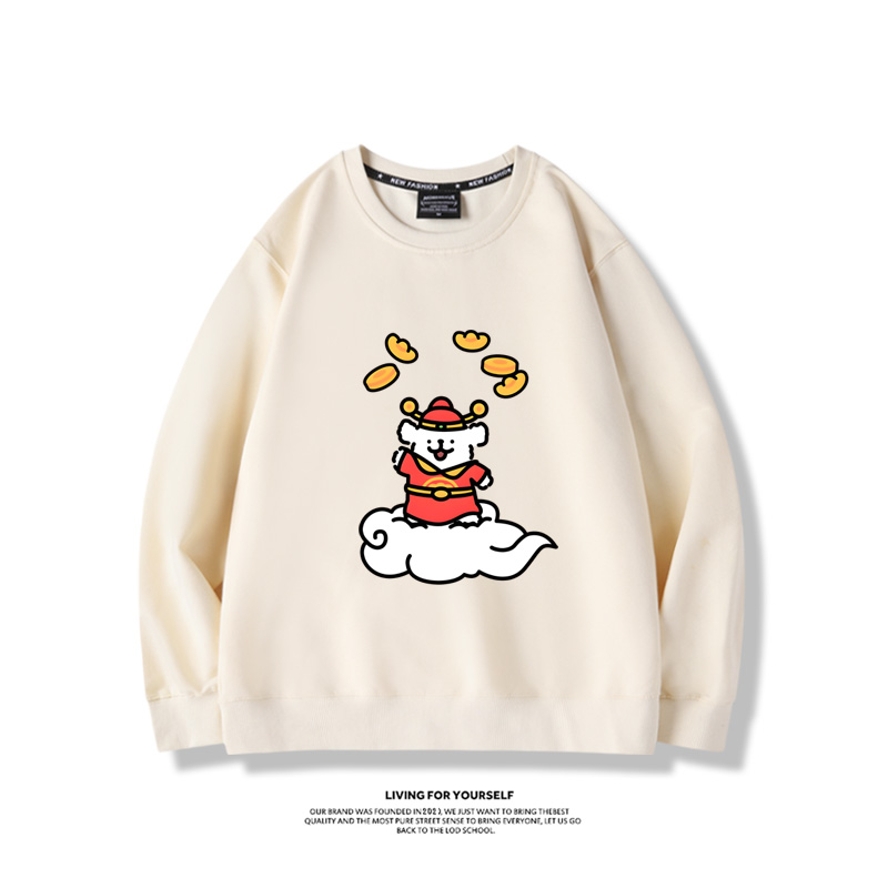 線條小狗2023親子情侶裝 圓領長袖