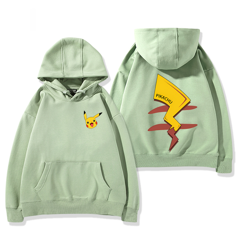 寶可夢 2024秋冬新款親子情侶裝薄絨款連帽衛衣