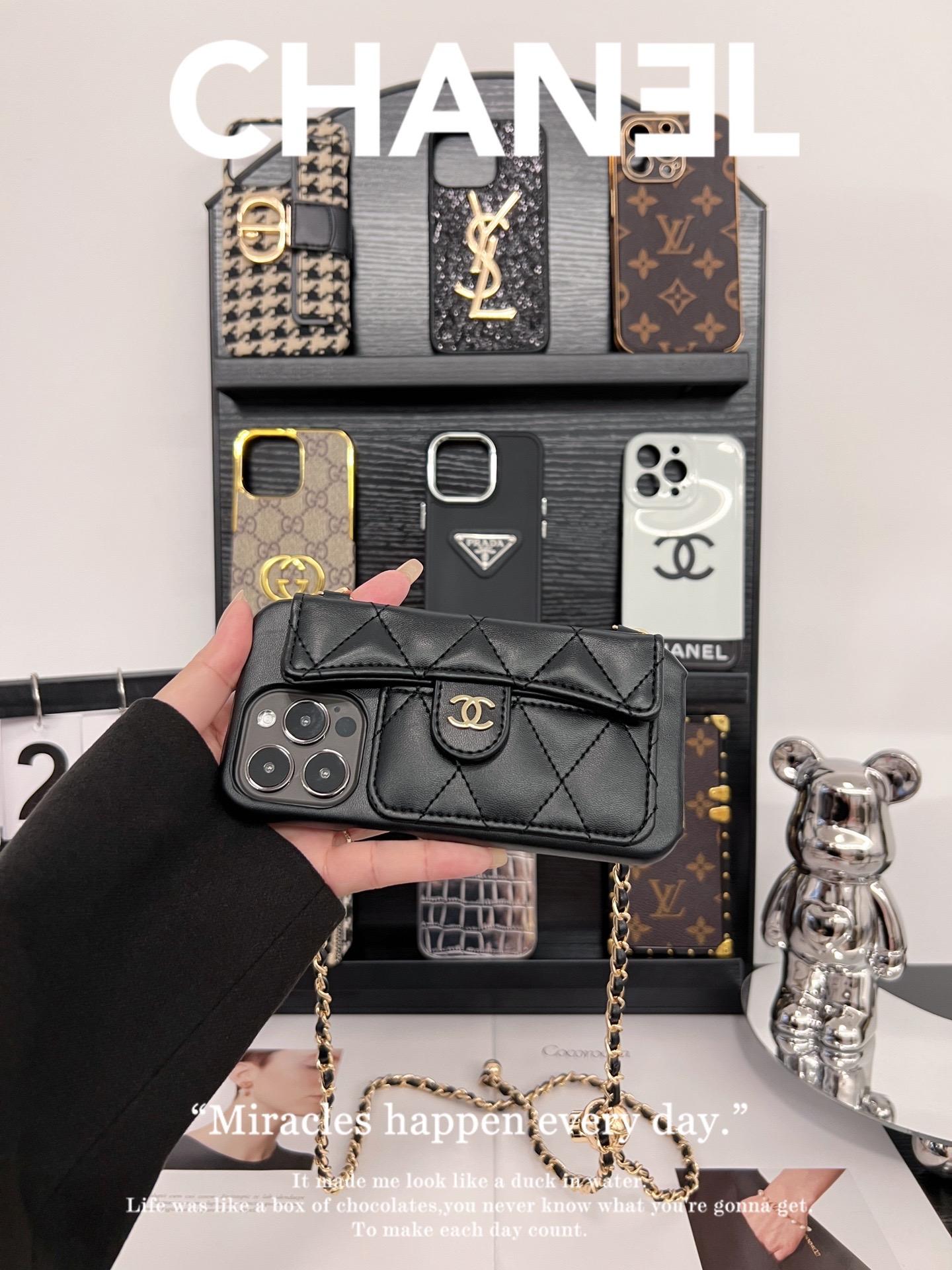 香奈兒卡包磨砂手機殼