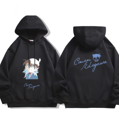 名偵探柯南 2024秋冬新款親子情侶裝薄絨款連帽衛衣