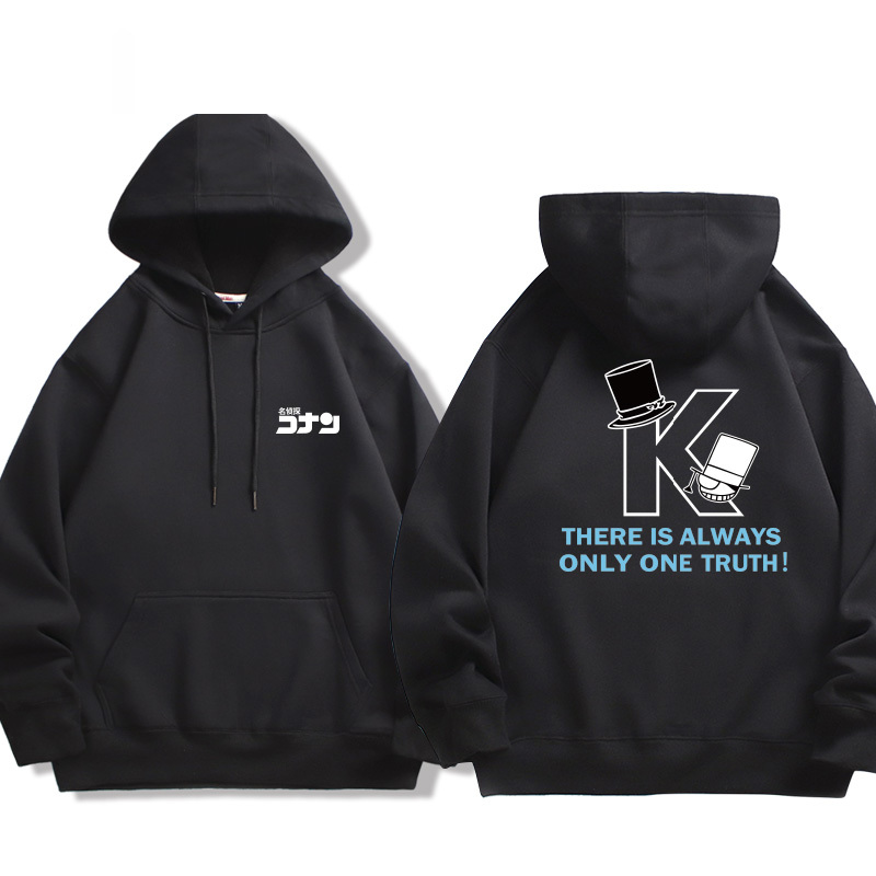 名偵探柯南 2024秋冬新款親子情侶裝薄絨款連帽衛衣