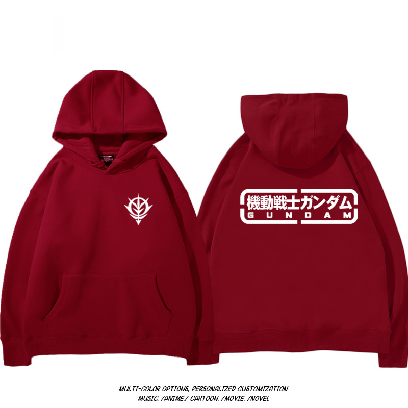 機動戰士高達扎古吉翁 聯名衛衣2024秋冬新款親子情侶裝薄絨款連帽衛衣