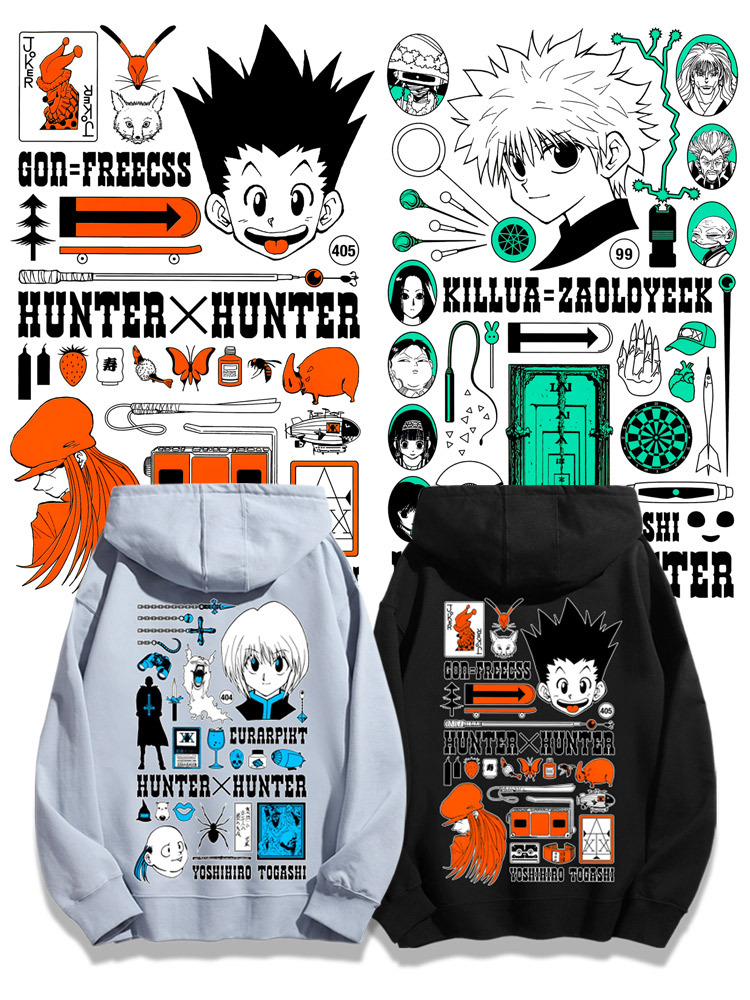 全職獵人聯名衛衣2023秋冬新款親子情侶裝薄絨款連帽衛衣