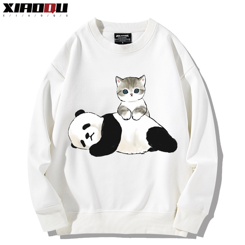 可愛貓咪熊貓 2024親子情侶裝 圓領長袖