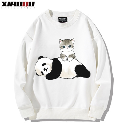 可愛貓咪熊貓 2024親子情侶裝 圓領長袖
