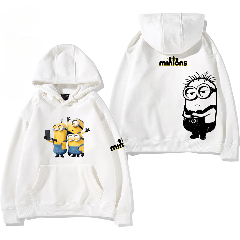 小黃人 聯名衛衣2024秋冬新款親子情侶裝薄絨款連帽衛衣