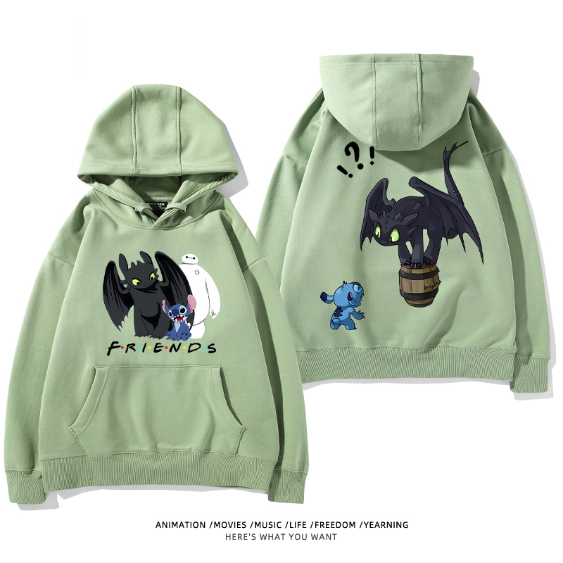 馴龍高手 聯名衛衣2024秋冬新款親子情侶裝薄絨款連帽衛衣