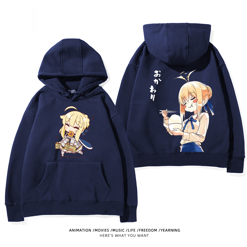 fate 2024秋冬新款親子情侶裝薄絨款連帽衛衣