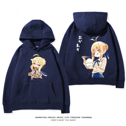 fate 2024秋冬新款親子情侶裝薄絨款連帽衛衣