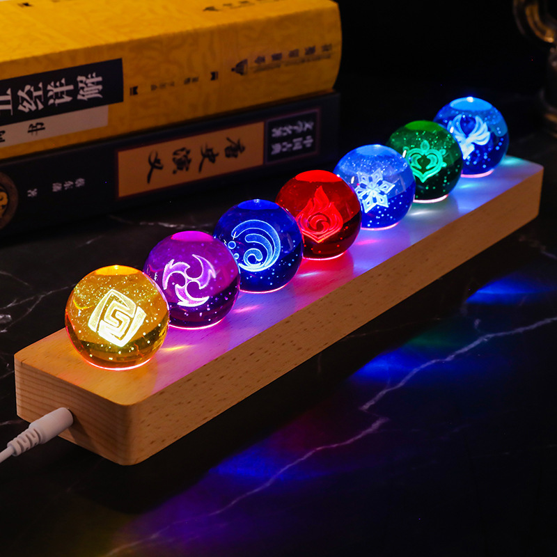 原神 神之眼水晶球 LED創意桌面擺件
