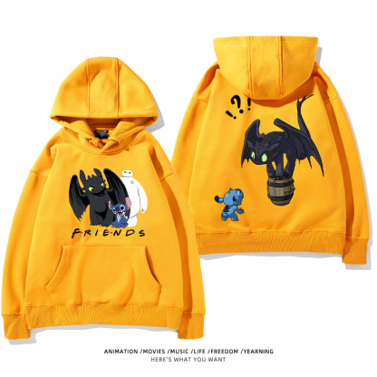 馴龍高手 聯名衛衣2024秋冬新款親子情侶裝薄絨款連帽衛衣