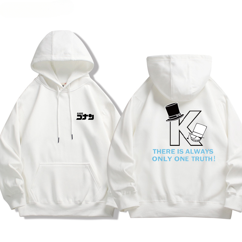 名偵探柯南 2024秋冬新款親子情侶裝薄絨款連帽衛衣