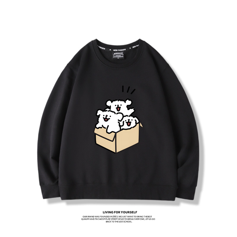 線條小狗2023親子情侶裝 圓領長袖