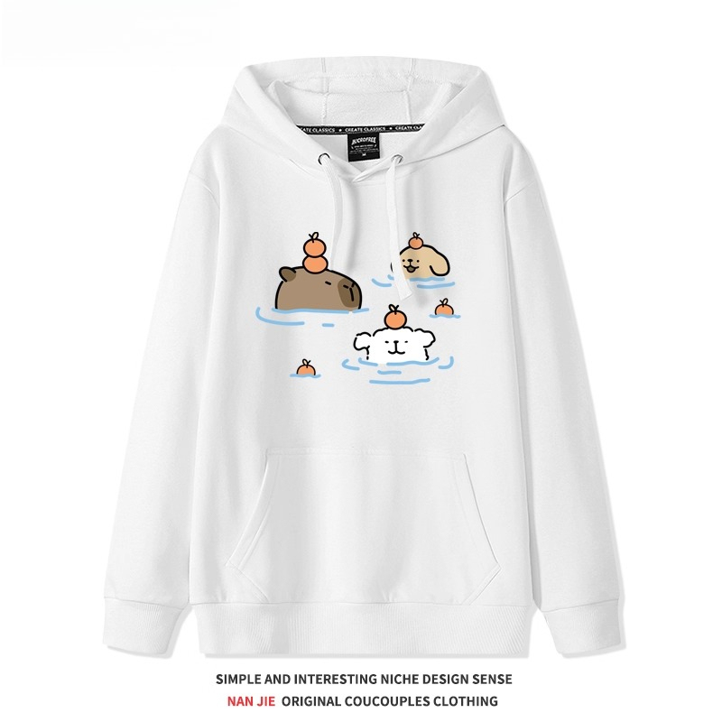 可愛卡通卡皮巴拉 聯名衛衣2025秋冬新款 親子情侶裝連帽衛衣