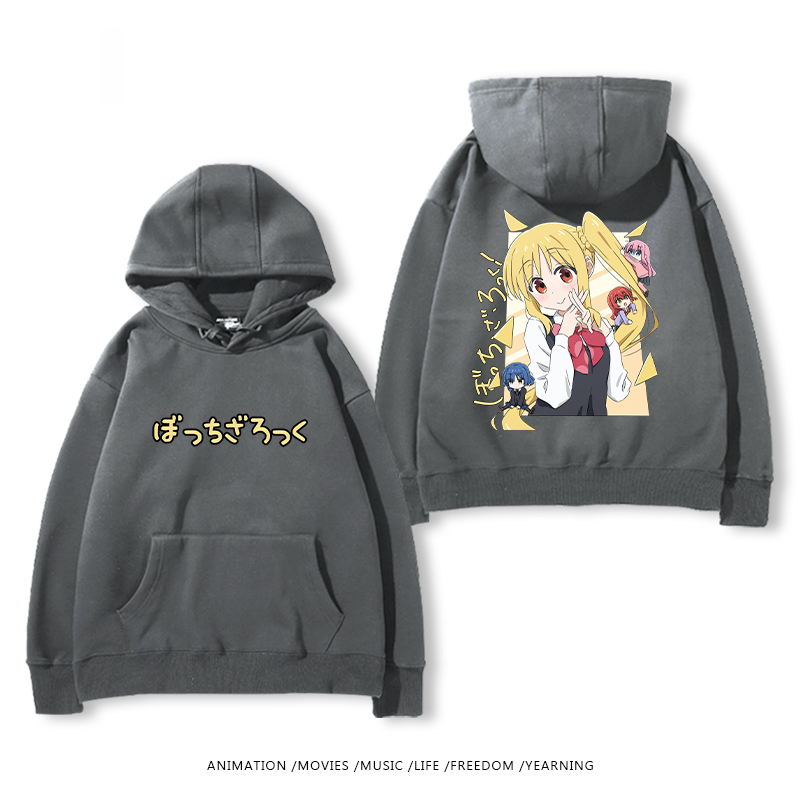 孤獨搖滾 聯名衛衣2024秋冬新款親子情侶裝薄絨款連帽衛衣