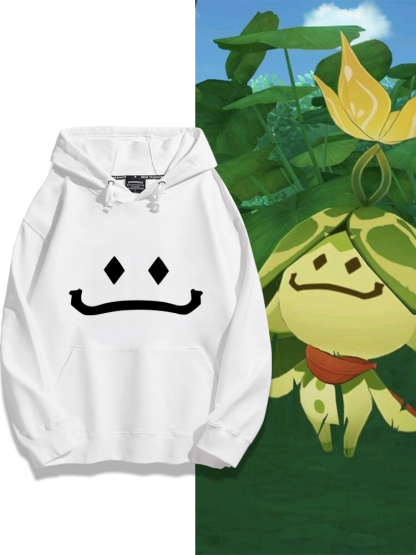 原神聯名衛衣2023秋冬新款親子情侶裝薄絨款連帽衛衣