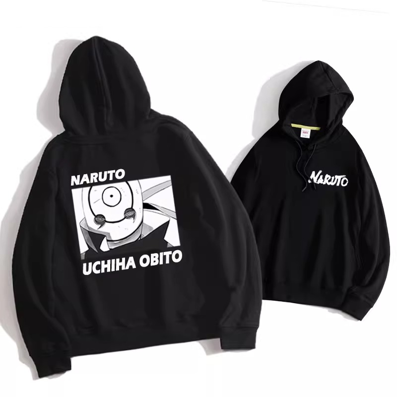 火影忍者聯名衛衣2024秋冬新款親子情侶裝薄絨款連帽衛衣