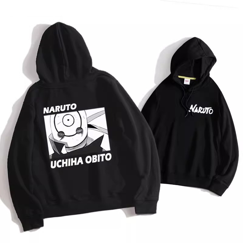 火影忍者聯名衛衣2024秋冬新款親子情侶裝薄絨款連帽衛衣