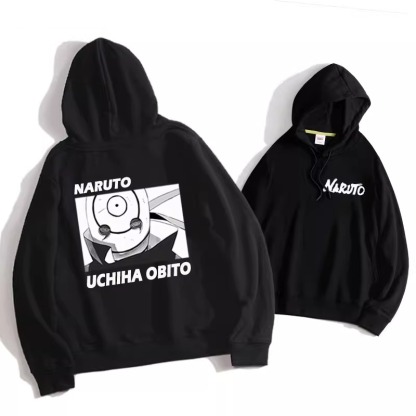 火影忍者聯名衛衣2024秋冬新款親子情侶裝薄絨款連帽衛衣