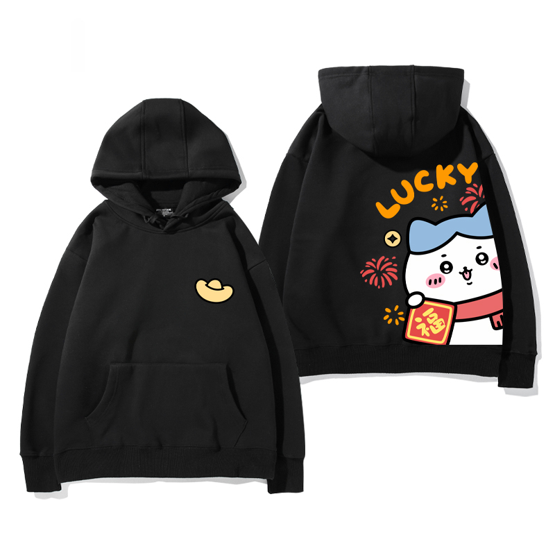 chiikawa 2024秋冬新款親子情侶裝薄絨款連帽衛衣