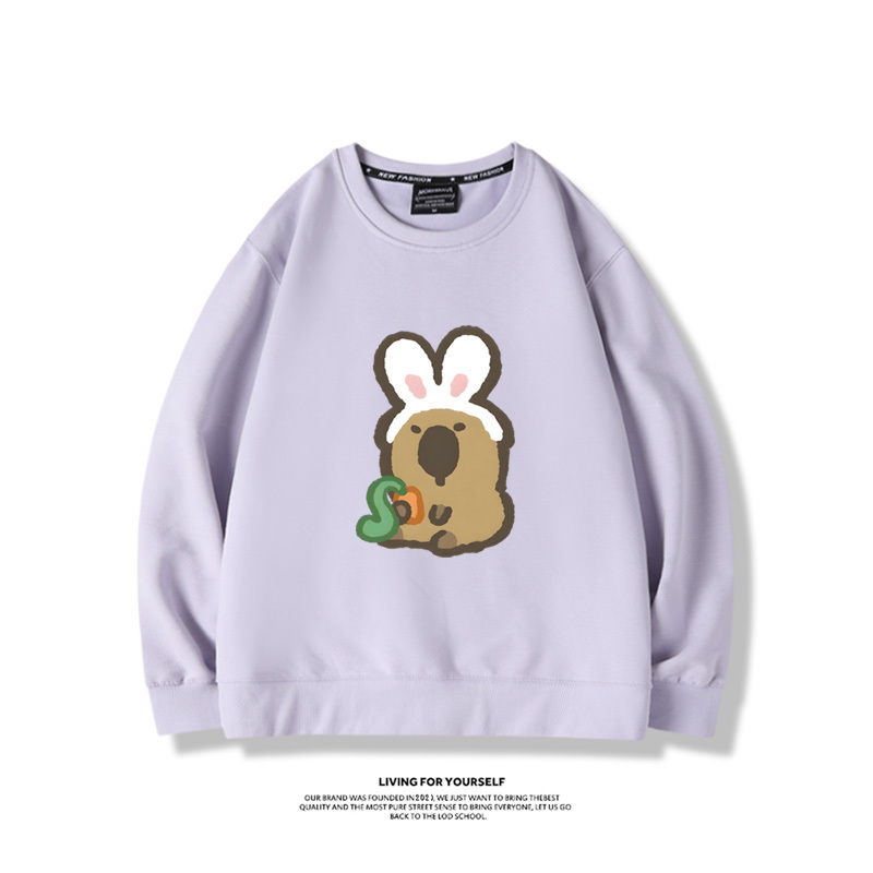 卡皮巴拉水豚2024親子情侶裝 圓領長袖