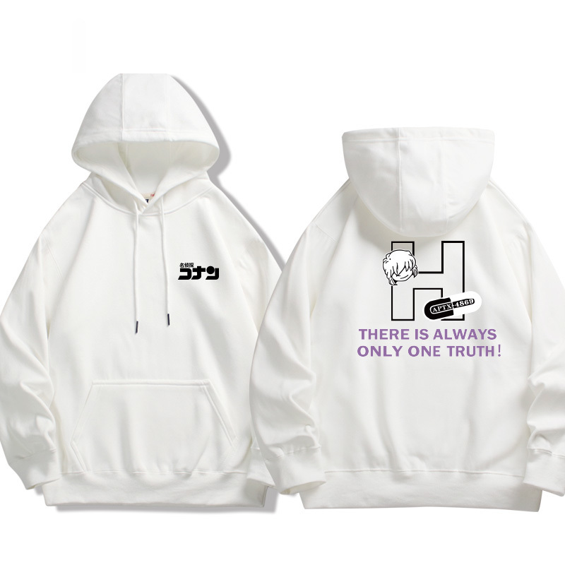 名偵探柯南 2024秋冬新款親子情侶裝薄絨款連帽衛衣