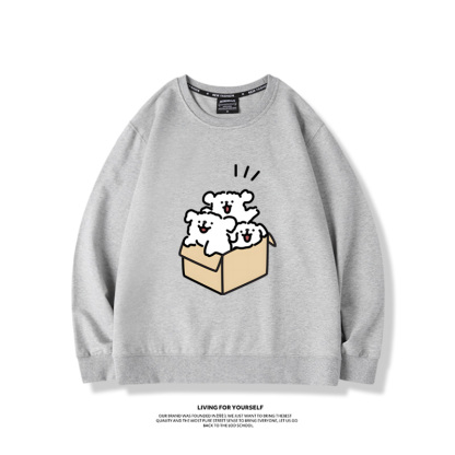 線條小狗2023親子情侶裝 圓領長袖