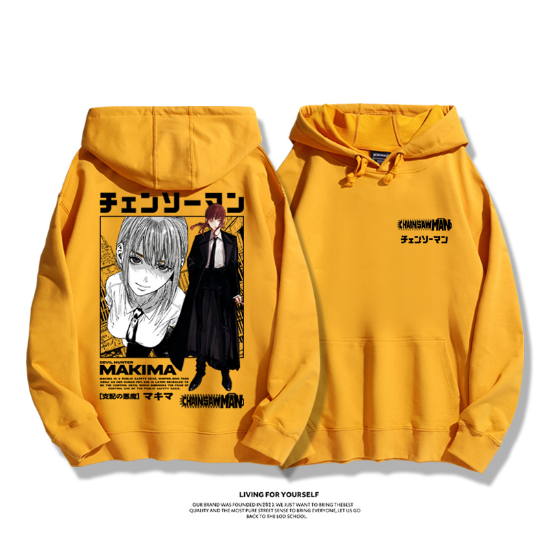 鏈鋸人聯名衛衣2023秋冬新款親子情侶裝薄絨款連帽衛衣