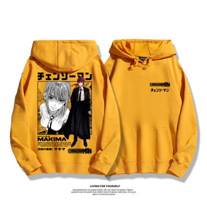 鏈鋸人聯名衛衣2023秋冬新款親子情侶裝薄絨款連帽衛衣