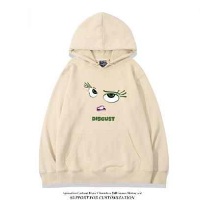 腦筋急轉彎 聯名衛衣2024秋冬新款親子情侶裝薄絨款連帽衛衣