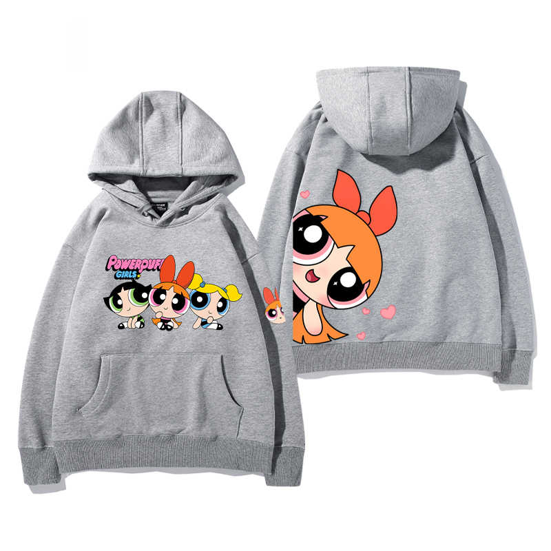 飛天小女警 2024秋冬新款親子情侶裝薄絨款連帽衛衣