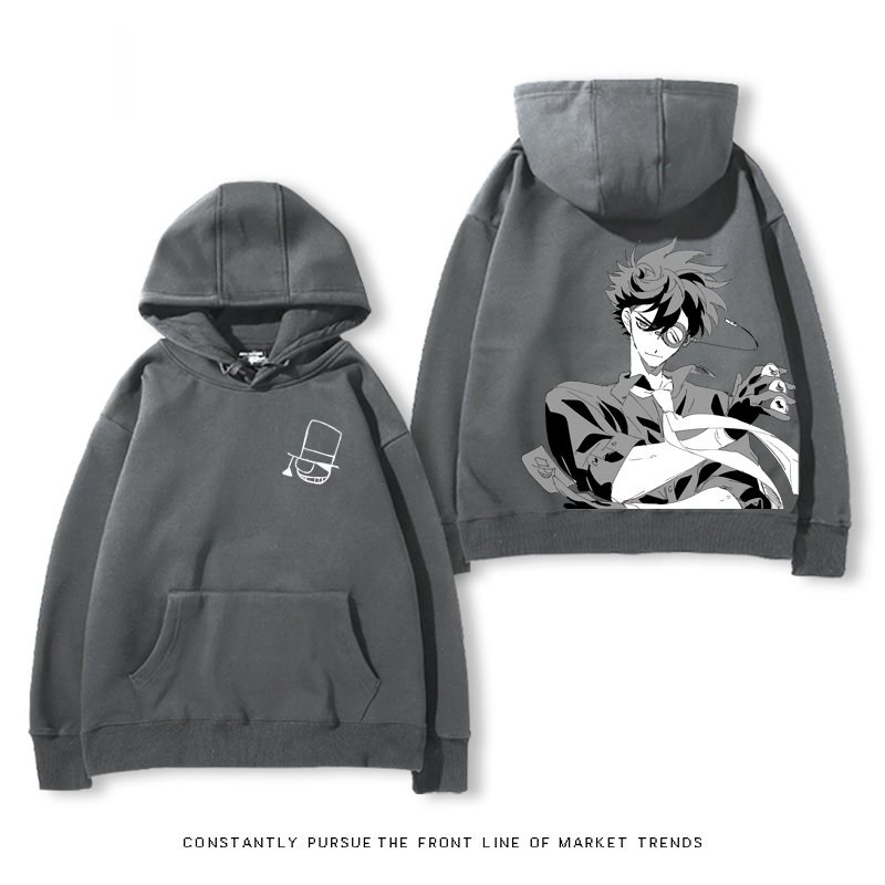 名偵探柯南聯名衛衣2024秋冬新款親子情侶裝薄絨款連帽衛衣