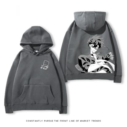 名偵探柯南聯名衛衣2024秋冬新款親子情侶裝薄絨款連帽衛衣