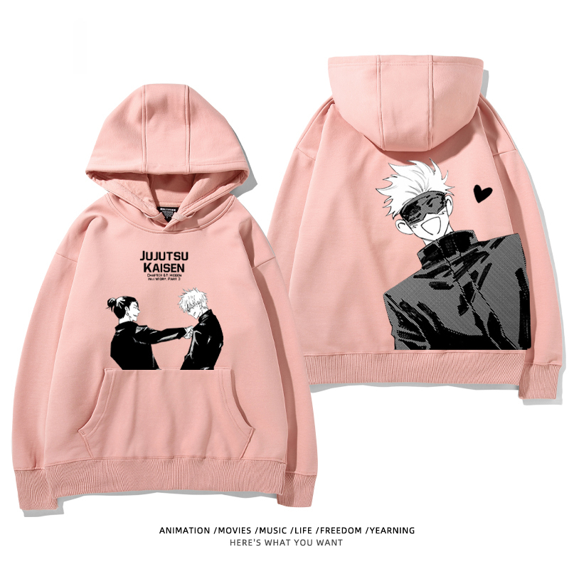 咒術迴戰聯名衛衣2024秋冬新款親子情侶裝薄絨款連帽衛衣