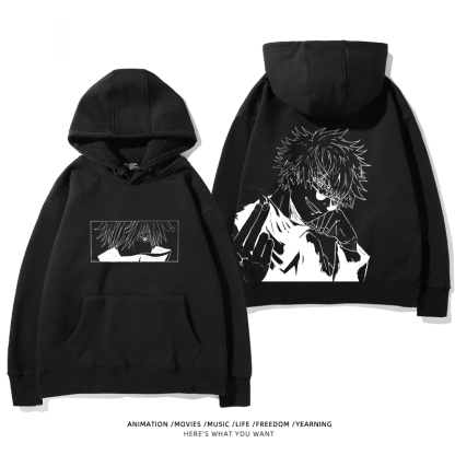 咒術迴戰聯名衛衣2024秋冬新款親子情侶裝薄絨款連帽衛衣