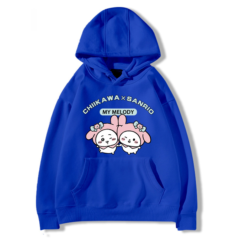 chiikawa吉伊卡哇聯名三麗歐 2024秋冬新款親子情侶裝薄絨款連帽衛衣