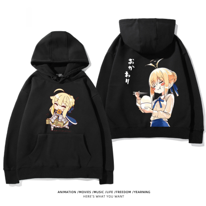 fate 2024秋冬新款親子情侶裝薄絨款連帽衛衣