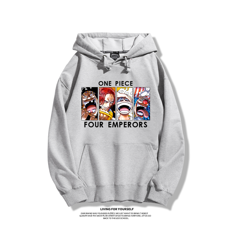 航海王四皇聯名衛衣2023秋冬新款親子情侶裝薄絨款連帽衛衣