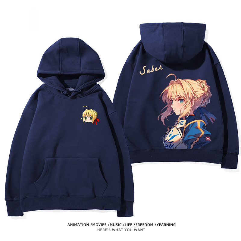 fate 2024秋冬新款親子情侶裝薄絨款連帽衛衣